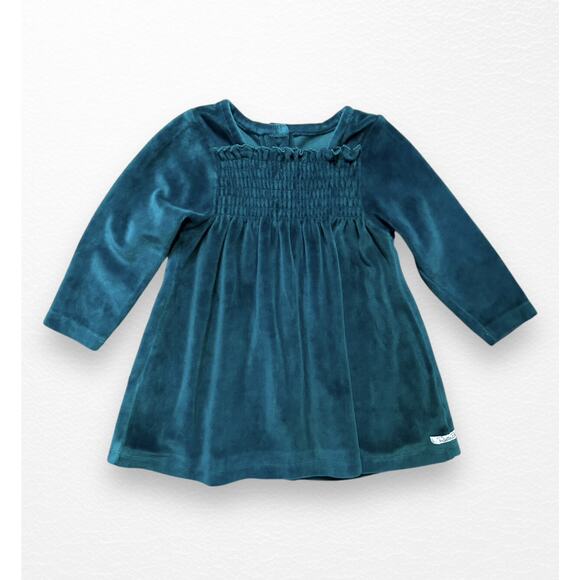 RuffleButts Velour Smocked Dress, 18-24 Months - Picture 1 of 8